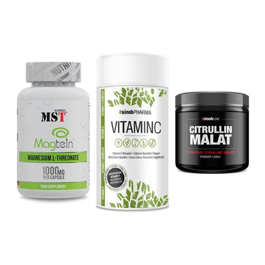 Ausdauer-Set: MST Magnesium + Sinob Vitamin C + Sinob Core – alle enthaltenen Artikel