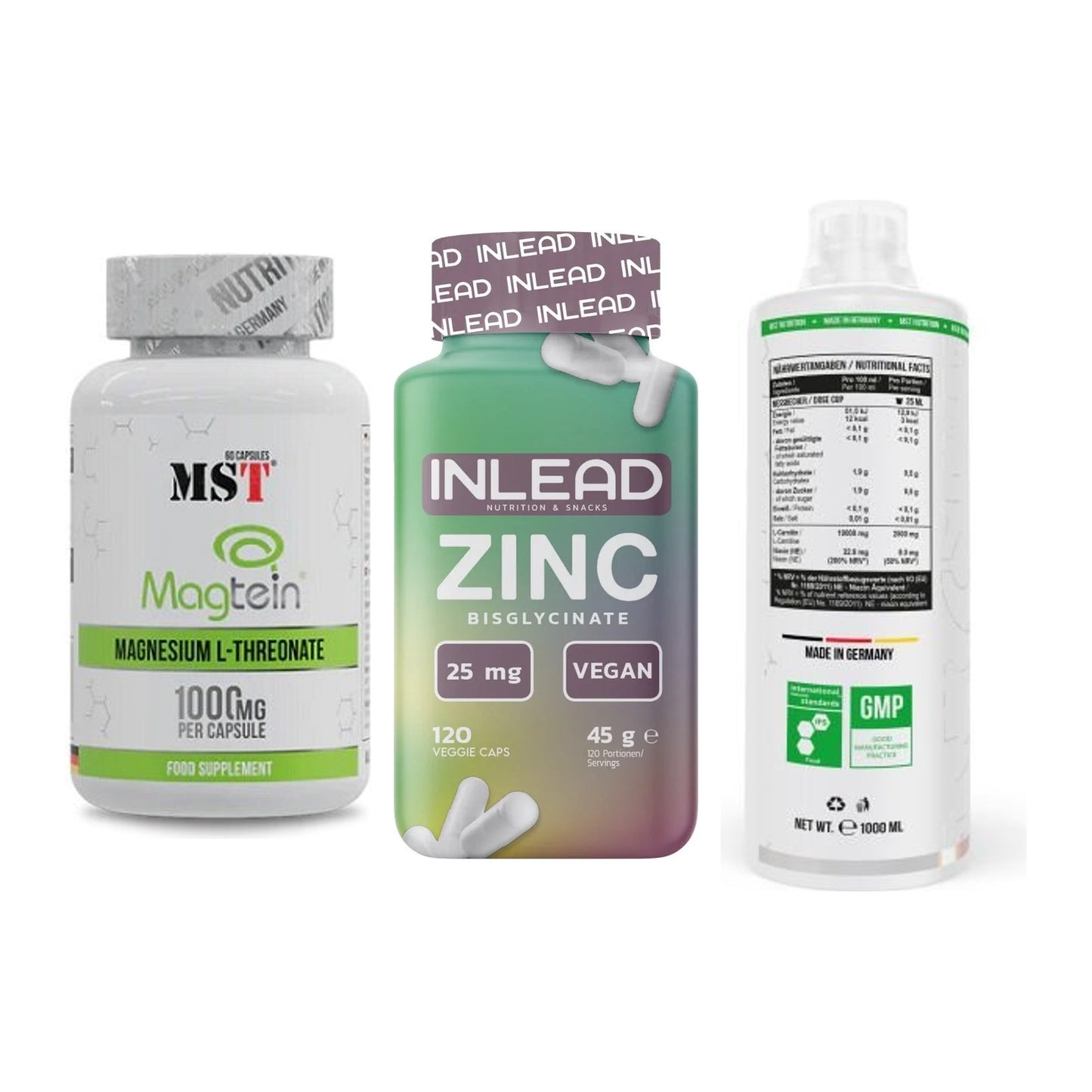 Ausdauer-Set: MST Magnesium + INLEAD Zink + MST L-Carnitine – alle enthaltenen Artikel