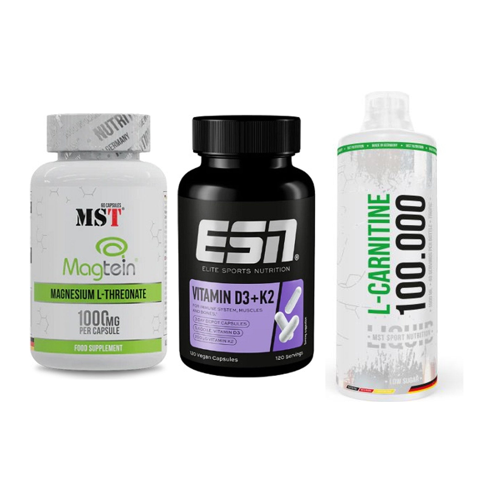 Ausdauer-Set: MST Magnesium + ESN Vitamin D3 + MST L-Carnitine – alle enthaltenen Artikel