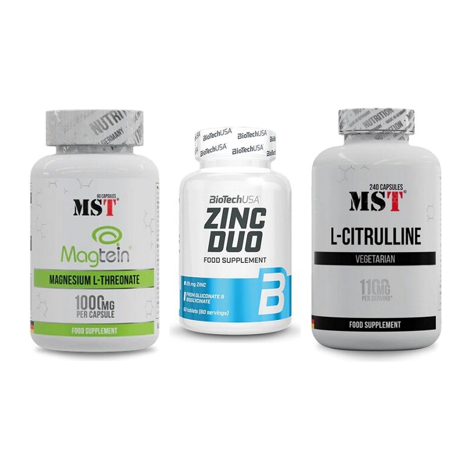 Ausdauer-Set: MST Magnesium + BioTech Zinc Duo + MST Citrulline – alle enthaltenen Artikel