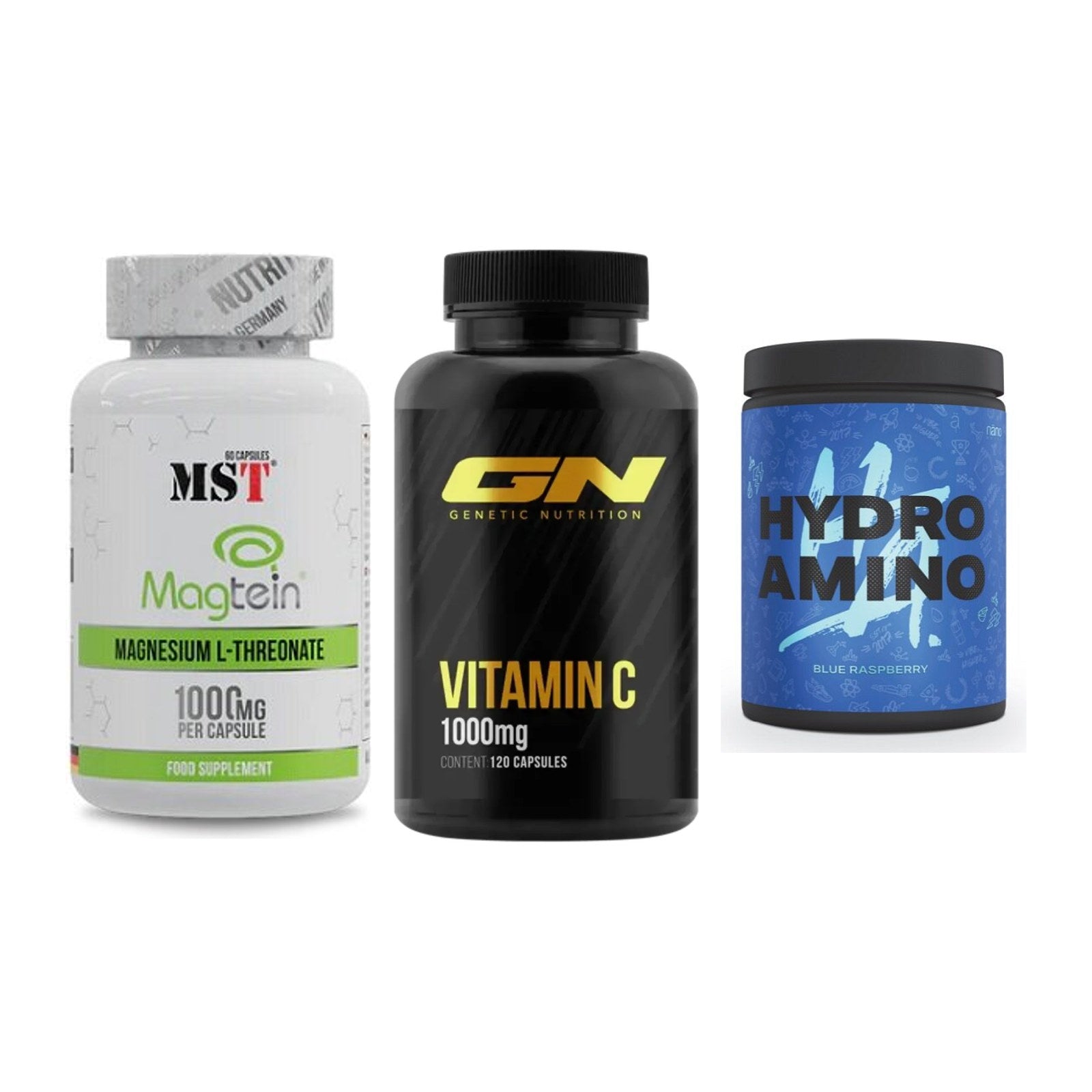 Ausdauer-Set: MST Magnesium + GN Vitamin C + Nanosupps Hydro – alle enthaltenen Artikel