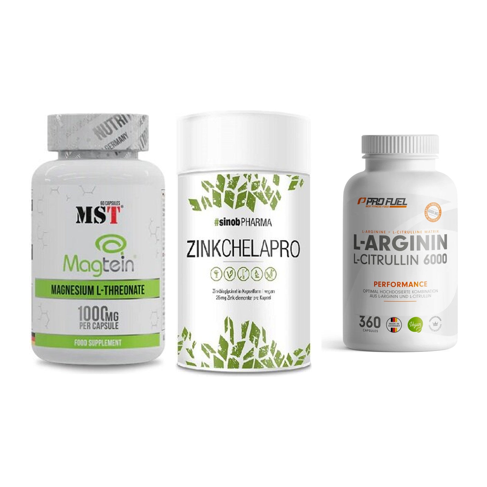 Ausdauer-Set: MST Magnesium + Sinob Zink + ProFuel L-Argini – alle enthaltenen Artikel