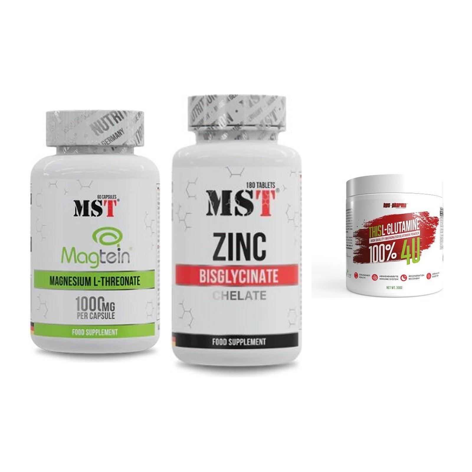 Ausdauer-Set: MST Magnesium + MST Zinc Chelate + BPS-Pharma This – alle enthaltenen Artikel