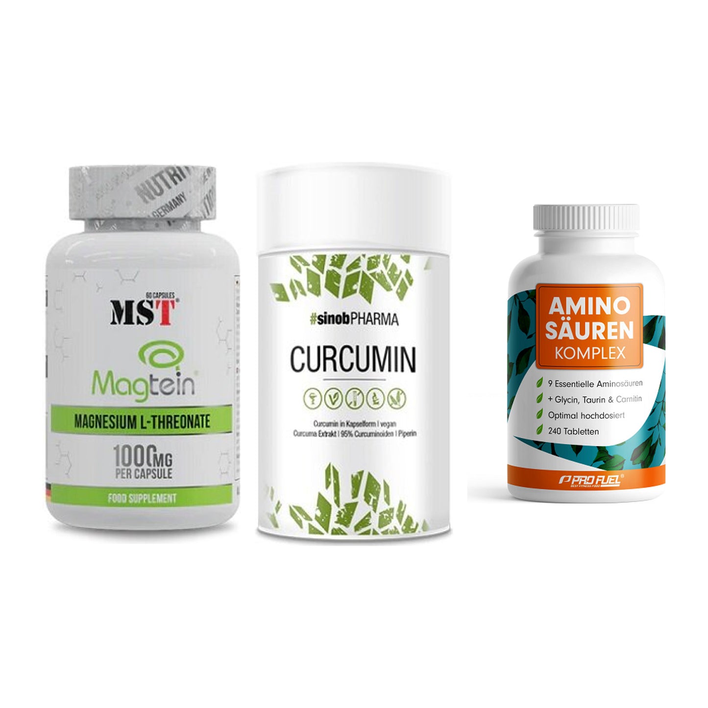 Ausdauer-Set: MST Magnesium + Sinob Curcumin + ProFuel Aminosäu – alle enthaltenen Artikel