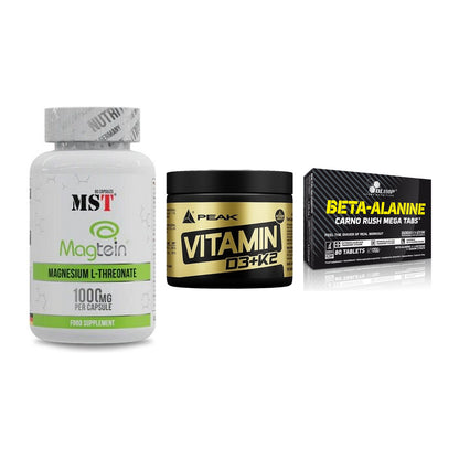 Ausdauer-Set: MST Magnesium + Peak Vitamin + Olimp Beta-Alani – alle enthaltenen Artikel