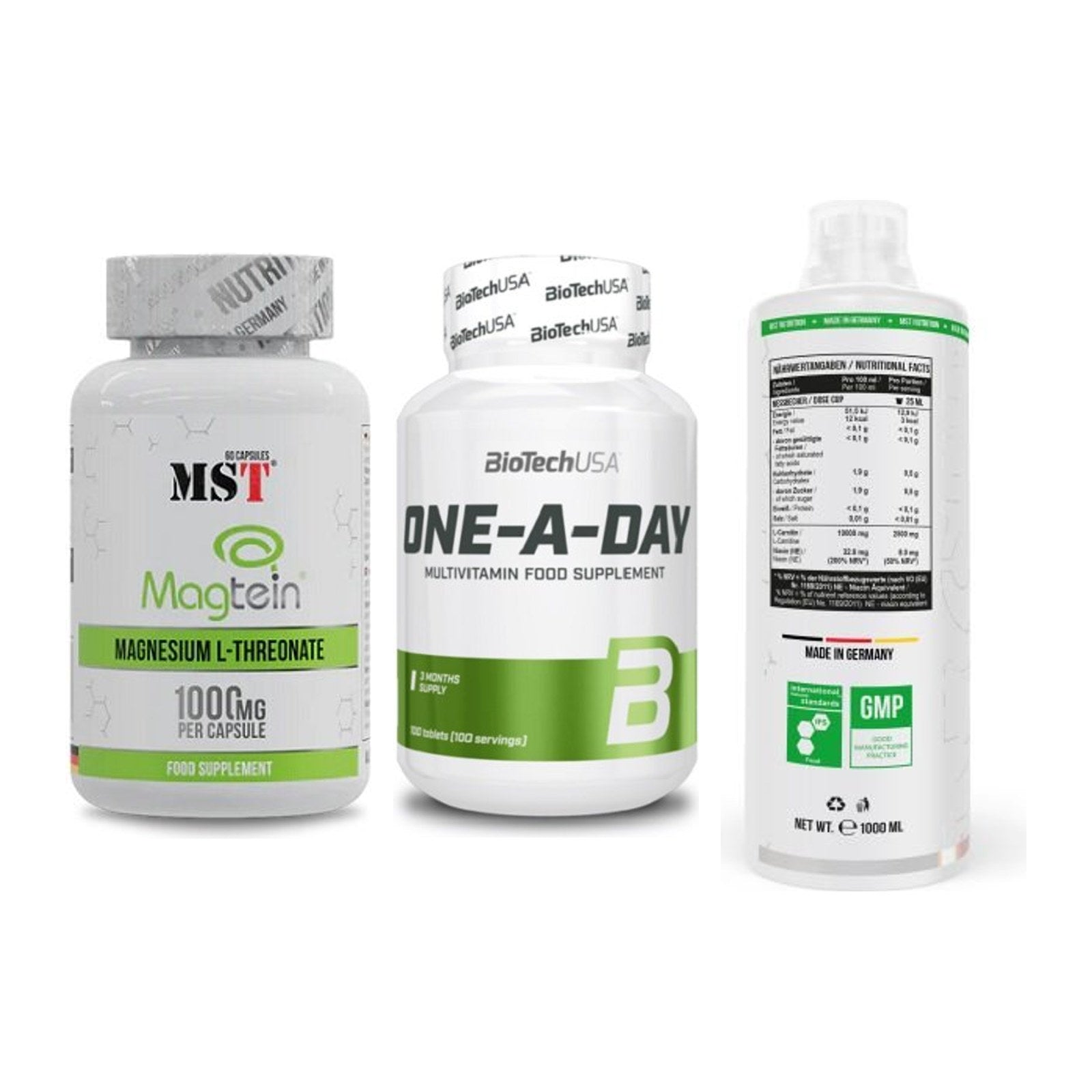 Ausdauer-Set: MST Magnesium + BioTech One A + MST L-Carnitine – alle enthaltenen Artikel