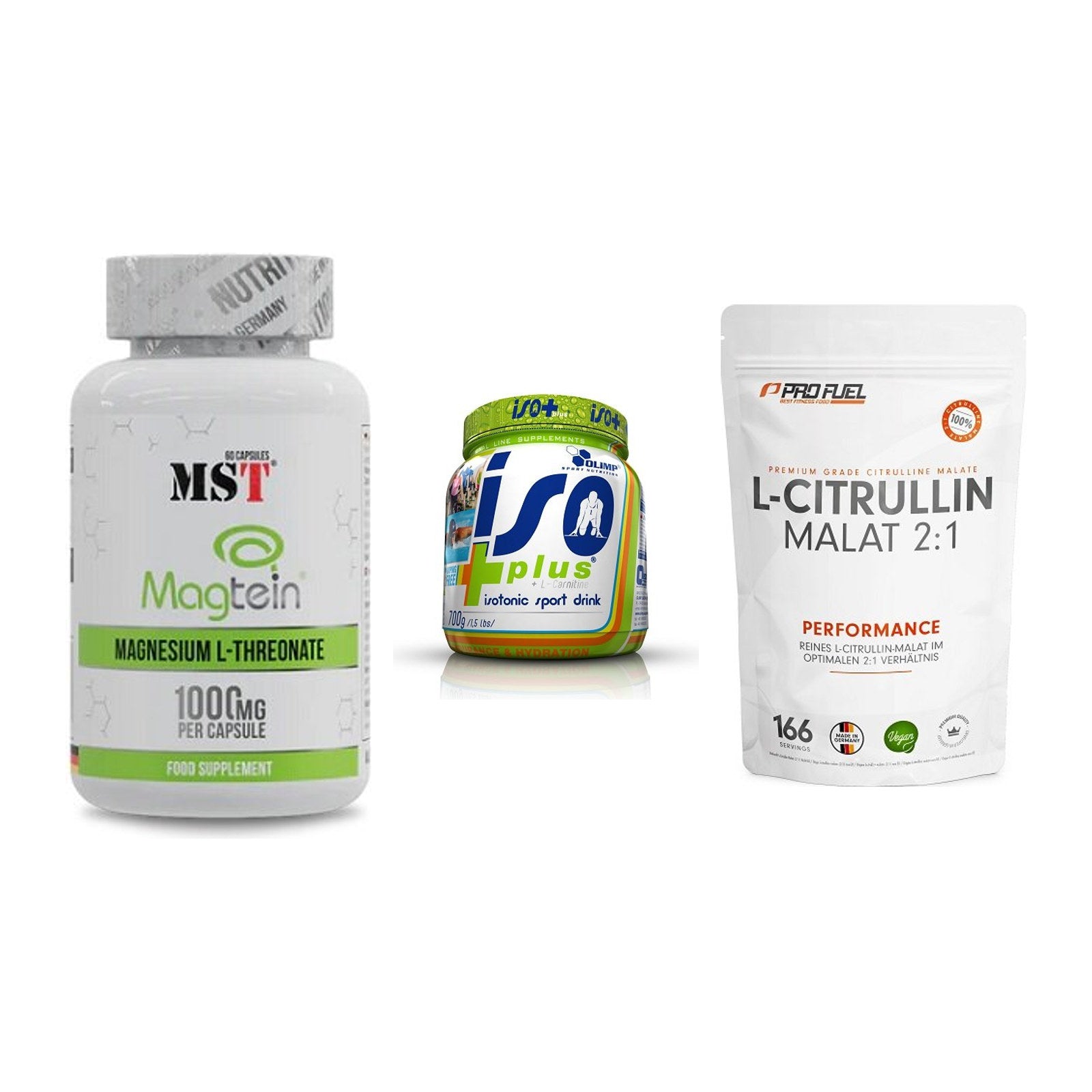Ausdauer-Set: MST Magnesium + Olimp Iso Plus + ProFuel L-Citrul – alle enthaltenen Artikel