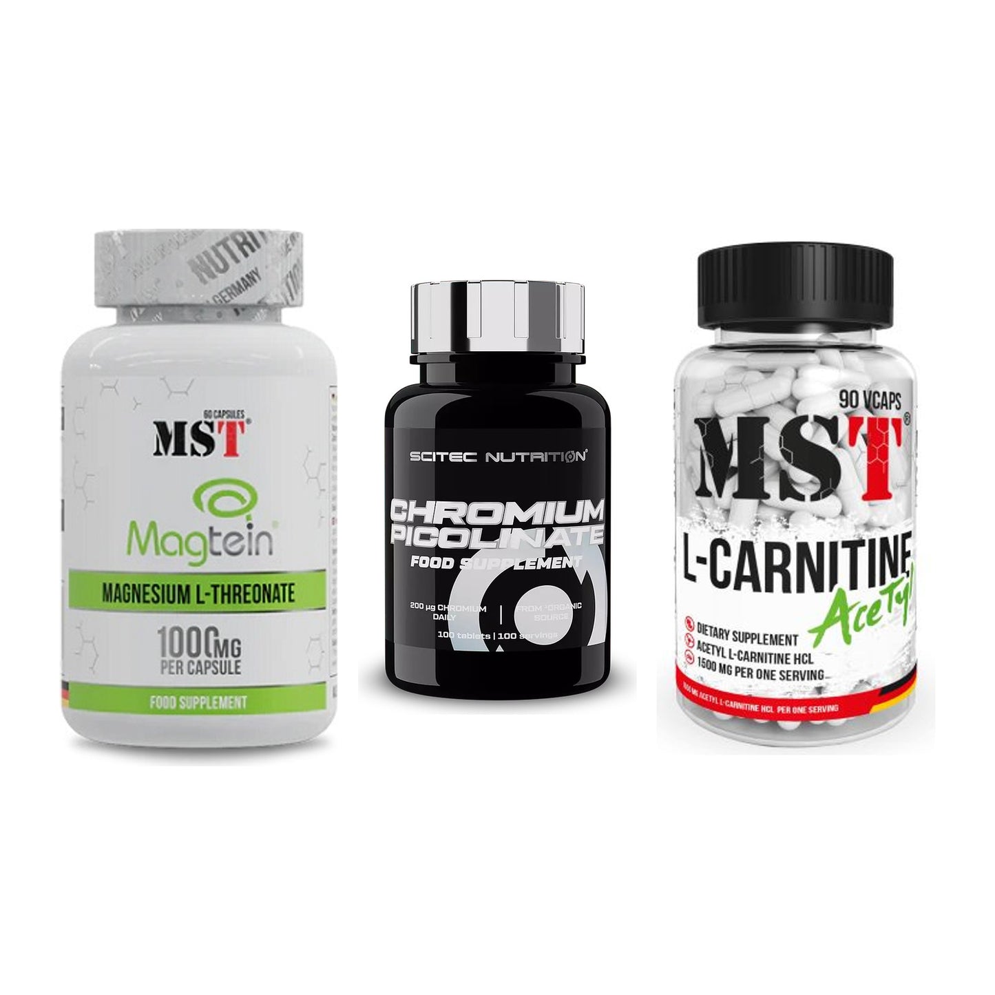 Ausdauer-Set: MST Magnesium + Scitec Chromium + MST L-Carnitine – alle enthaltenen Artikel