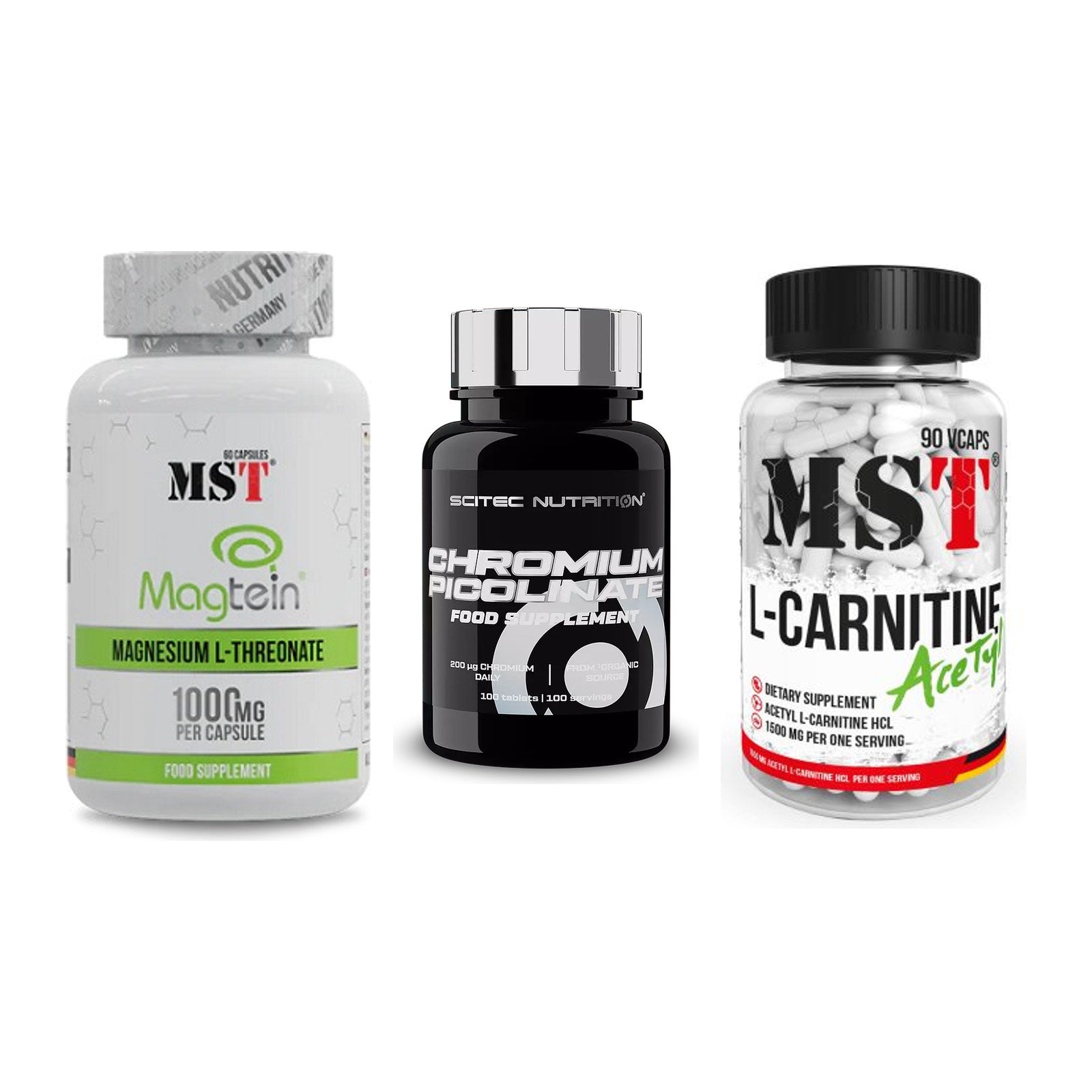 Ausdauer-Set: MST Magnesium + Scitec Chromium + MST L-Carnitine – alle enthaltenen Artikel