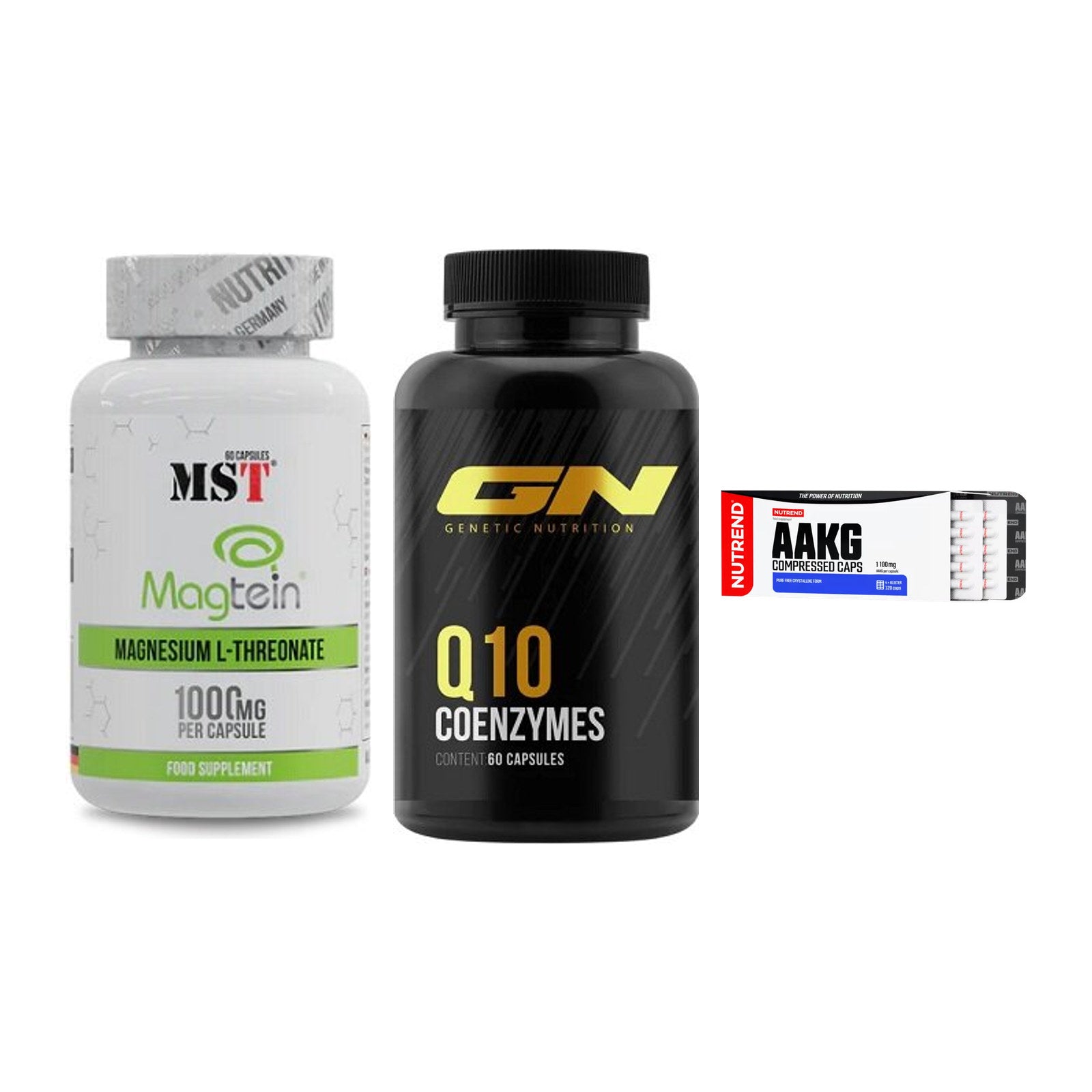 Ausdauer-Set: MST Magnesium + GN Q10 Health + Nutrend AAKG – alle enthaltenen Artikel