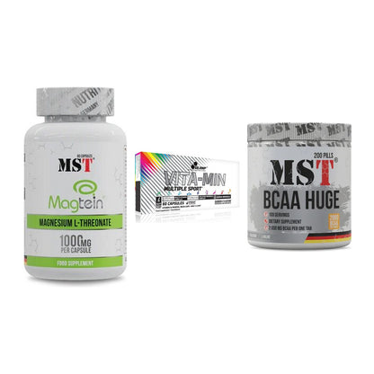 Ausdauer-Set: MST Magnesium + Olimp Vita-Min + MST BCAA Huge – alle enthaltenen Artikel