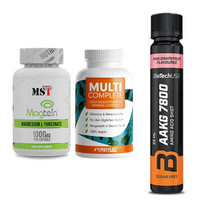 Ausdauer-Set: MST Magnesium + ProFuel MULTI + BioTech AAKG – alle enthaltenen Artikel