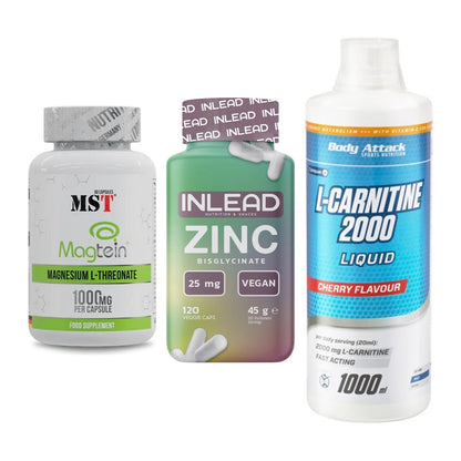 Ausdauer-Set: MST Magnesium + INLEAD Zink + Body Attack – alle enthaltenen Artikel
