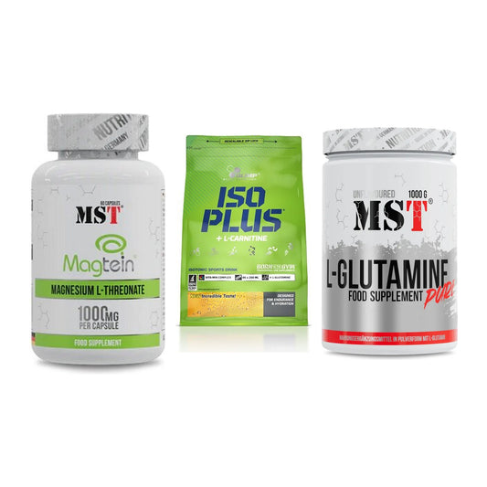 Ausdauer-Set: MST Magnesium + Olimp Iso Plus + MST Glutamine – alle enthaltenen Artikel