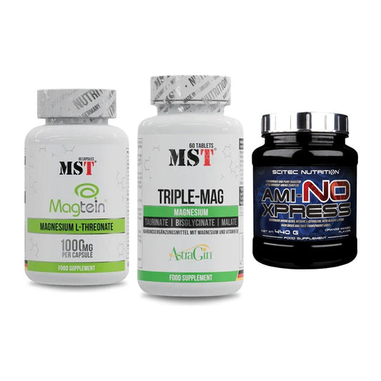Ausdauer-Set: MST Magnesium + MST Tripple Mag + Scitec Ami-NO – alle enthaltenen Artikel