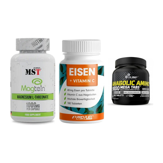 Ausdauer-Set: MST Magnesium + ProFuel EISEN + Olimp Anabolic – alle enthaltenen Artikel