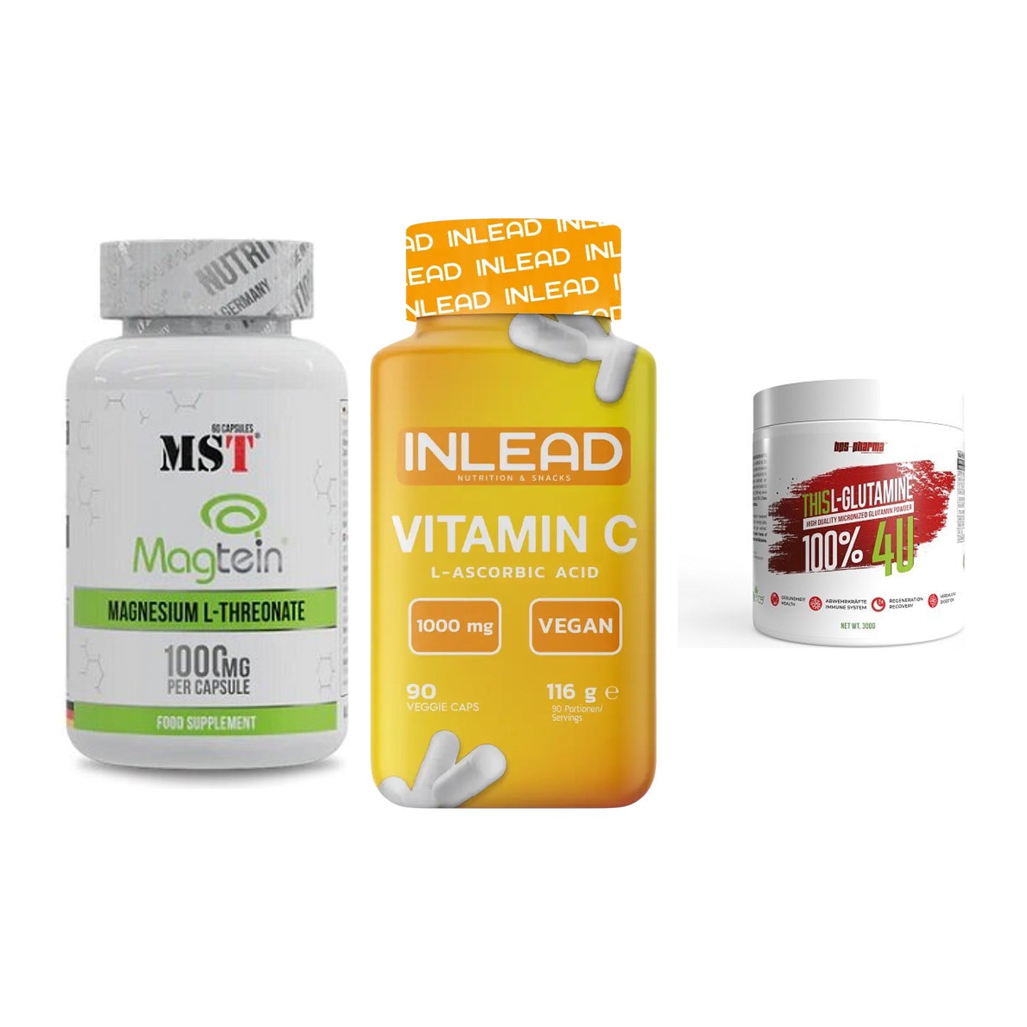 Ausdauer-Set: MST Magnesium + INLEAD Vitamin C + BPS-Pharma This – alle enthaltenen Artikel