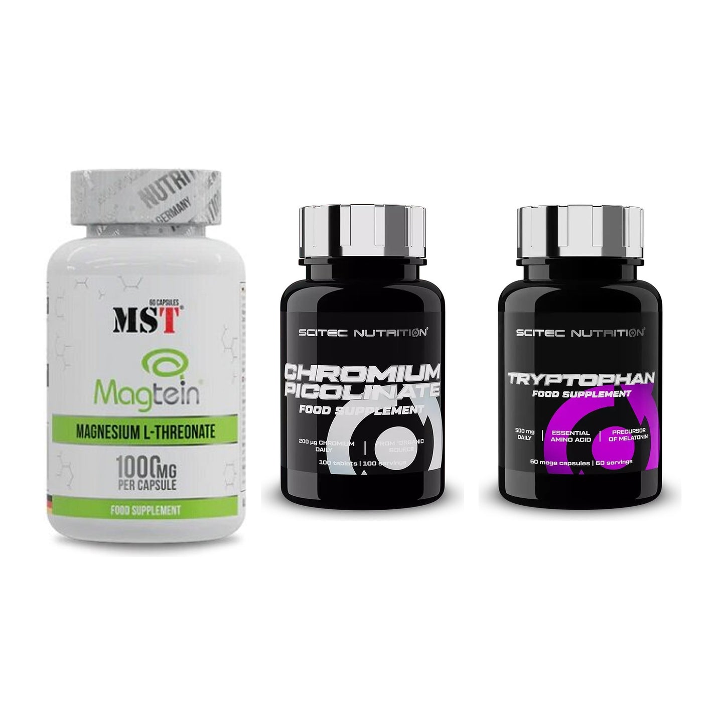 Ausdauer-Set: MST Magnesium + Scitec Chromium + Scitec Tryptopha – alle enthaltenen Artikel