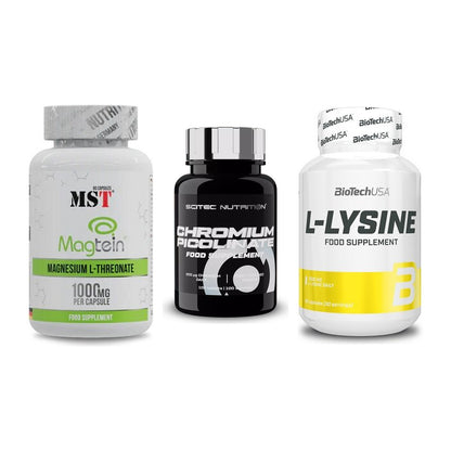 Ausdauer-Set: MST Magnesium + Scitec Chromium + BioTech L-Lysine – alle enthaltenen Artikel
