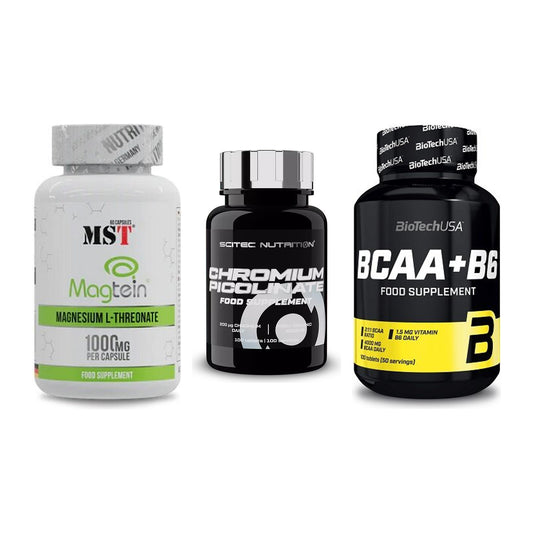 Ausdauer-Set: MST Magnesium + Scitec Chromium + BioTech BCAA+B6 – alle enthaltenen Artikel