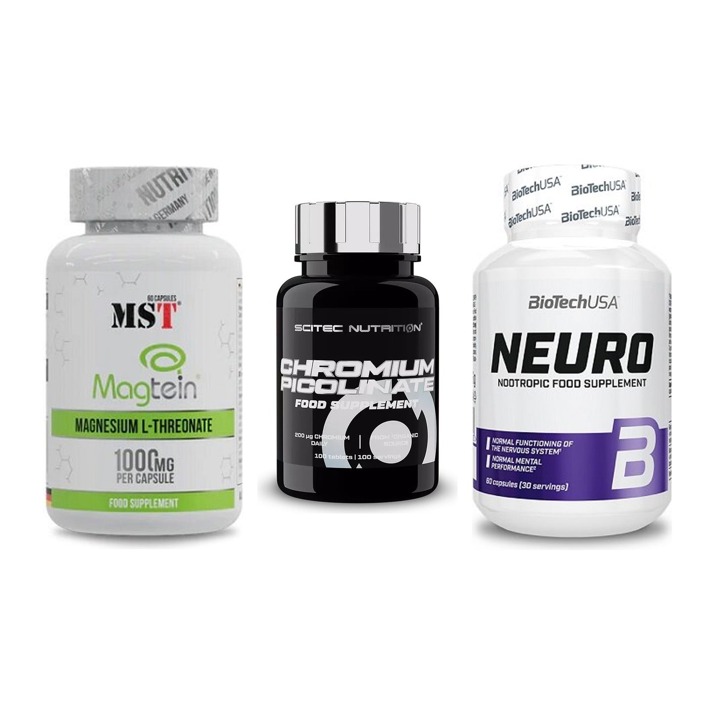 Ausdauer-Set: MST Magnesium + Scitec Chromium + BioTech Neuro – alle enthaltenen Artikel