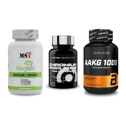Ausdauer-Set: MST Magnesium + Scitec Chromium + BioTech AAKG – alle enthaltenen Artikel