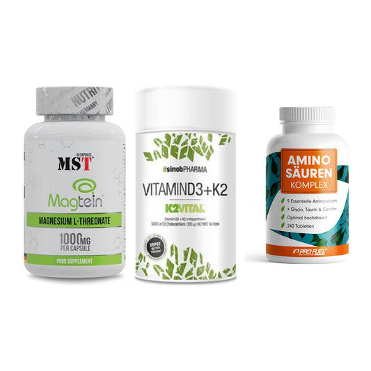 Ausdauer-Set: MST Magnesium + Sinob Vitamin D3 + ProFuel Aminosäu – alle enthaltenen Artikel