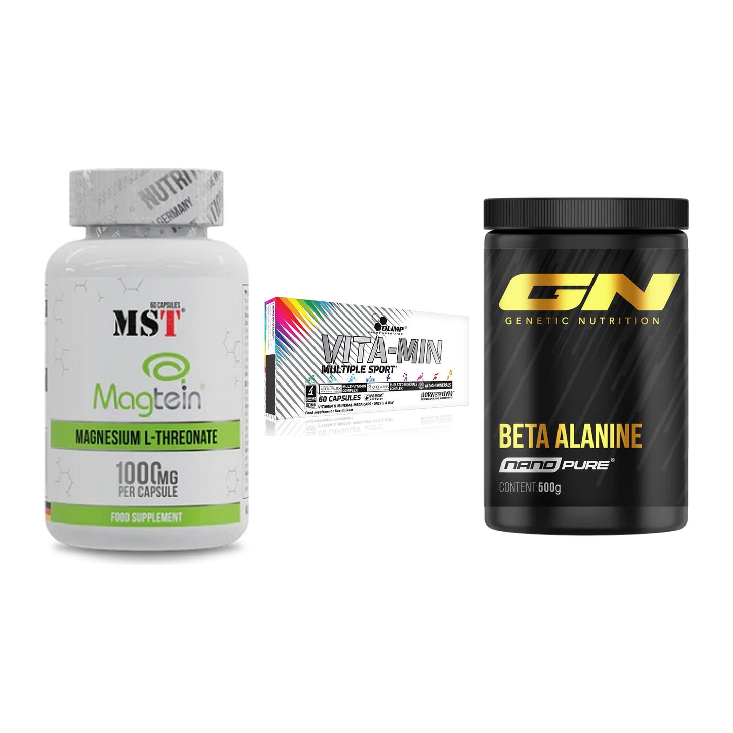 Ausdauer-Set: MST Magnesium + Olimp Vita-Min + GN Nano Beta – alle enthaltenen Artikel