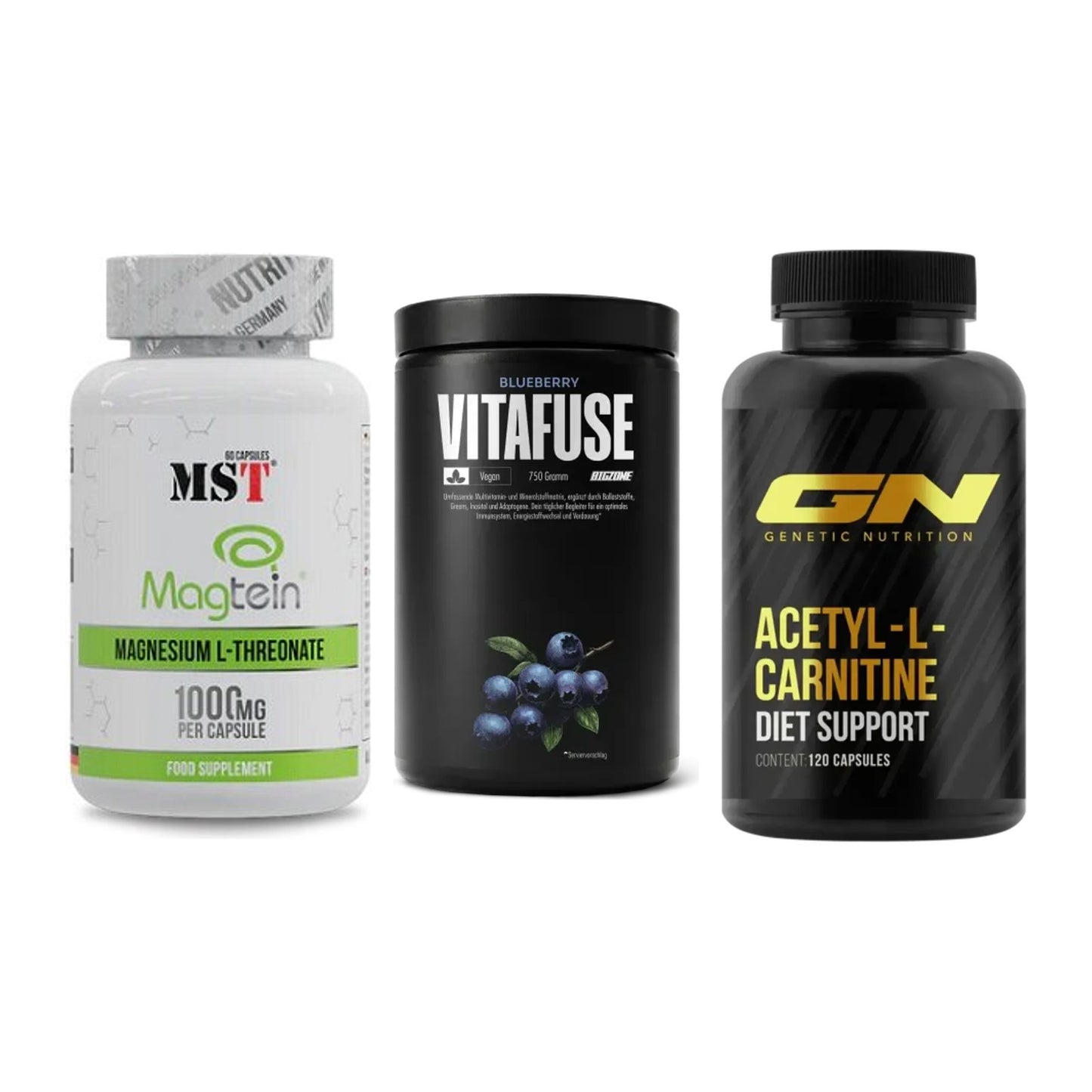 Ausdauer-Set: MST Magnesium + Big Zone Vitafus + GN Acetyl – alle enthaltenen Artikel