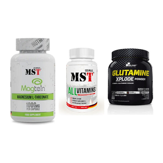 Ausdauer-Set: MST Magnesium + MST All Vitamins + Olimp L-Glutamin – alle enthaltenen Artikel