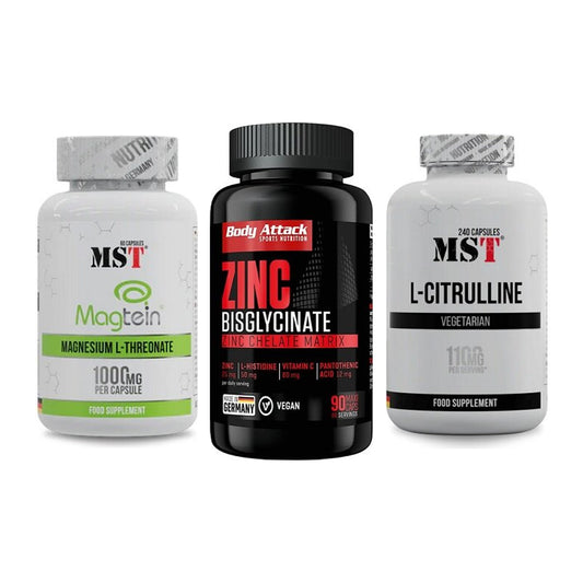 Ausdauer-Set: MST Magnesium + Body Attack Zink + MST Citrulline – alle enthaltenen Artikel