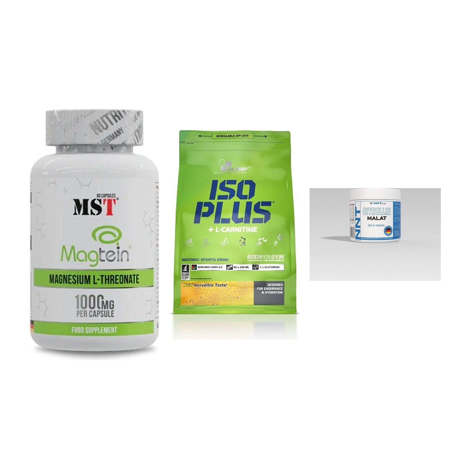Ausdauer-Set: MST Magnesium + Olimp Iso Plus + NNT Citrullin – alle enthaltenen Artikel