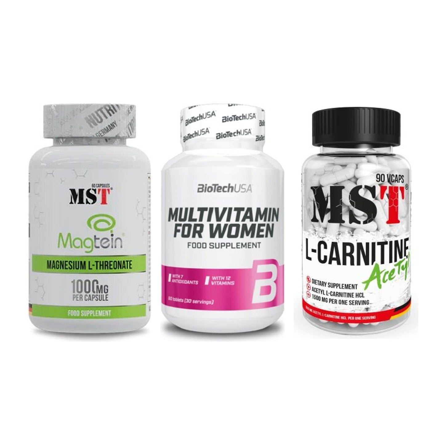 Ausdauer-Set: MST Magnesium + BioTech Multivit + MST L-Carnitine – alle enthaltenen Artikel