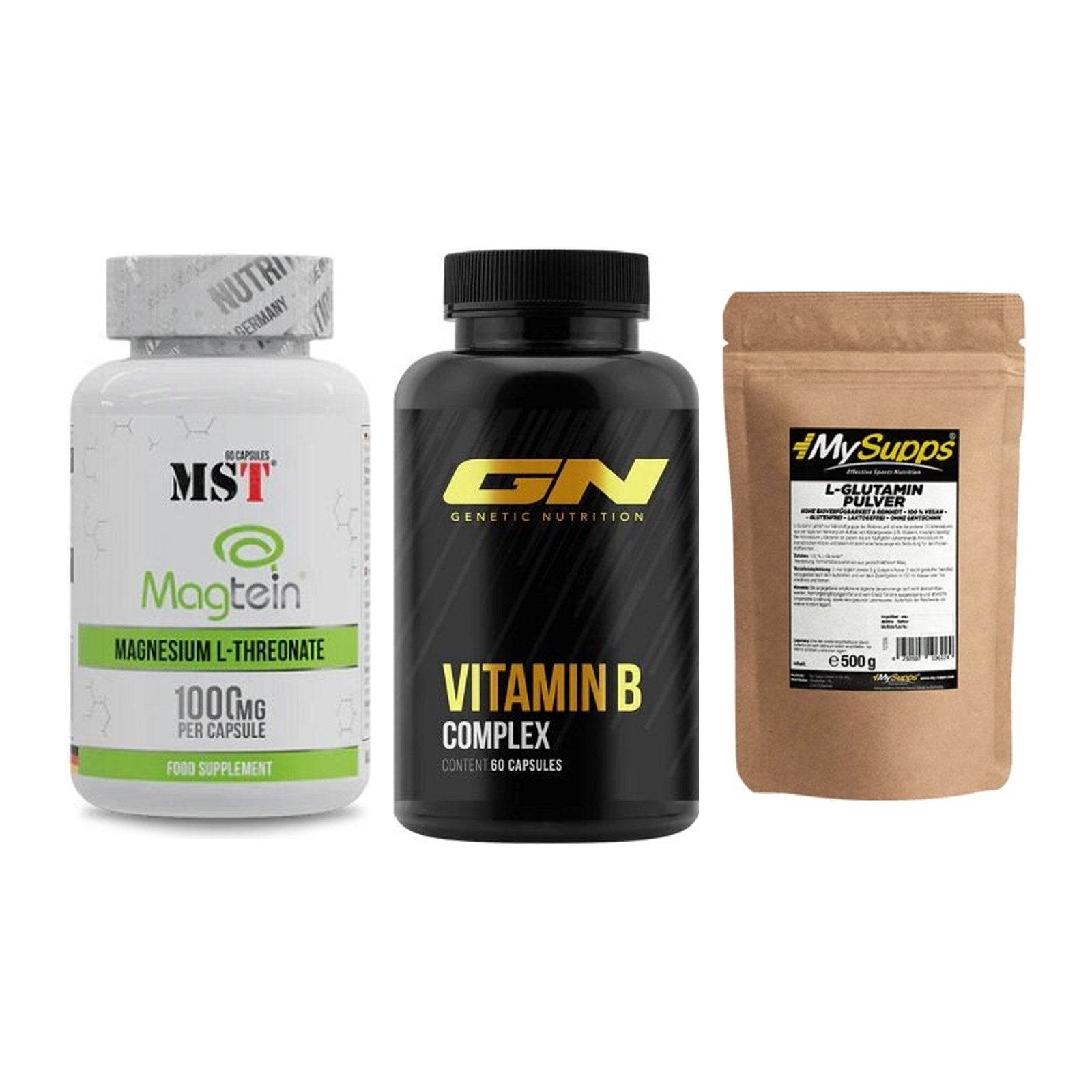 Ausdauer-Set: MST Magnesium + GN Vitamin + MySupps Glutamin – alle enthaltenen Artikel