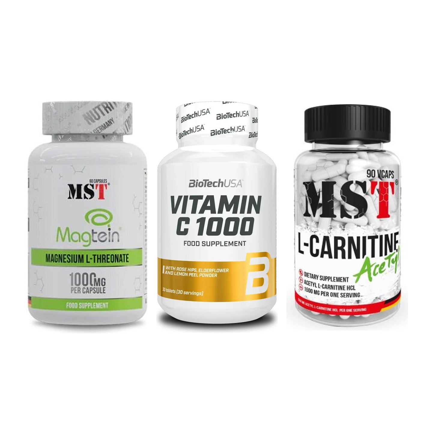 Ausdauer-Set: MST Magnesium + BioTech Vitamin + MST L-Carnitine – alle enthaltenen Artikel