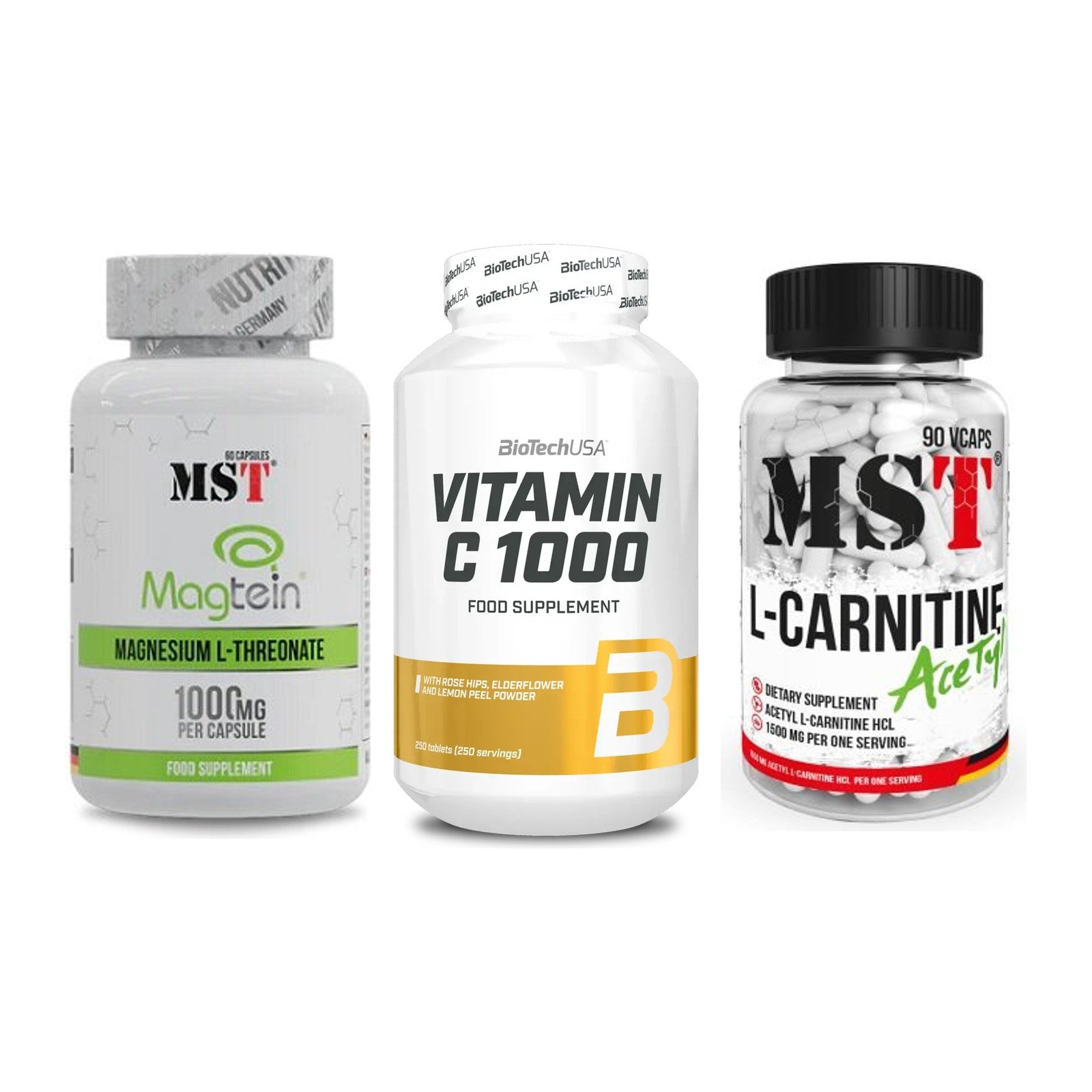 Ausdauer-Set: MST Magnesium + BioTech Vitamin + MST L-Carnitine – alle enthaltenen Artikel