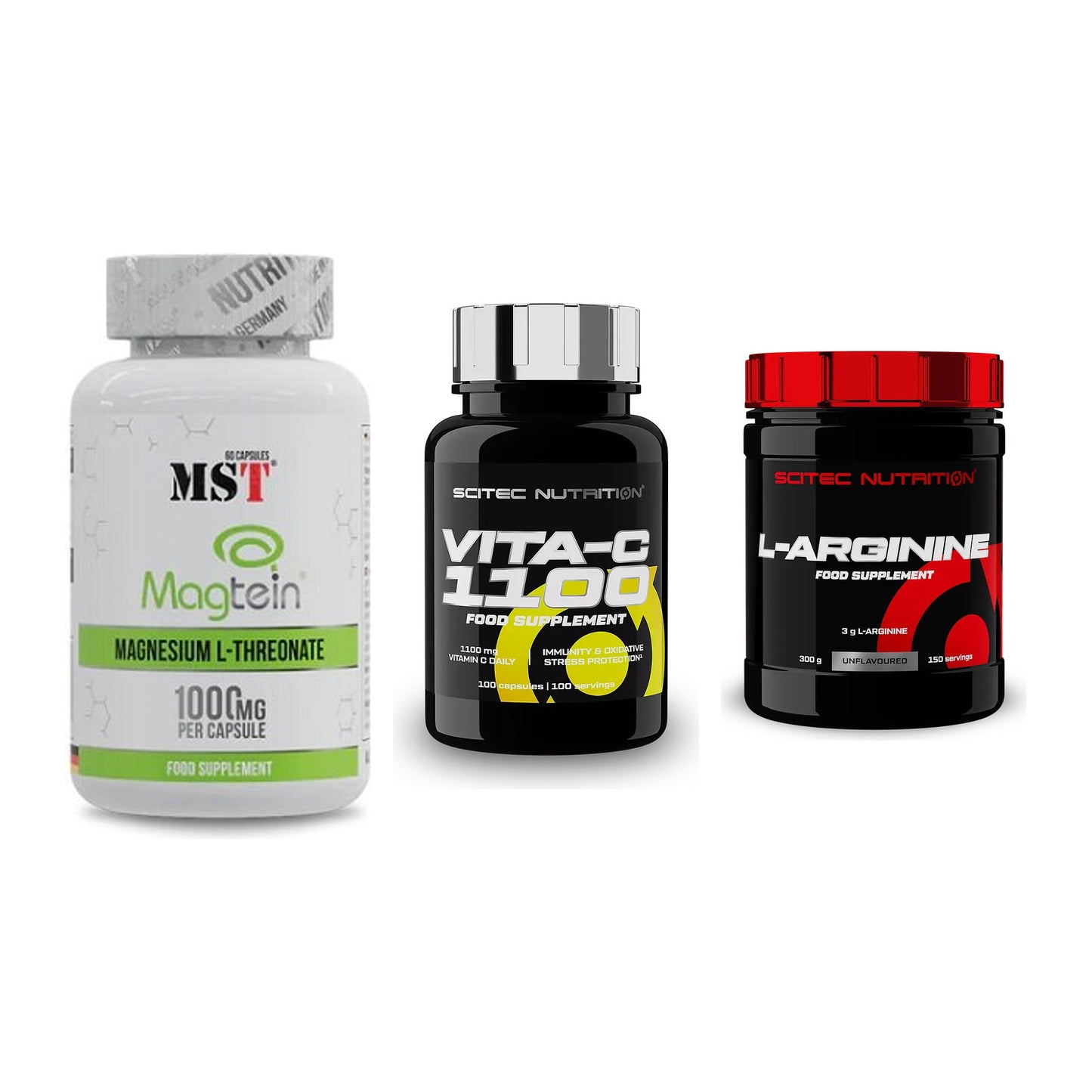 Ausdauer-Set: MST Magnesium + Scitec Vitamin C + Scitec Arginin – alle enthaltenen Artikel