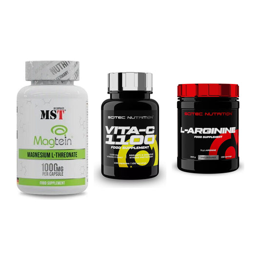 Ausdauer-Set: MST Magnesium + Scitec Vitamin C + Scitec Arginin – alle enthaltenen Artikel