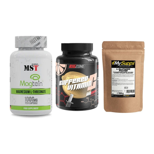 Ausdauer-Set: MST Magnesium + Big Zone Buffere + MySupps Glutamin – alle enthaltenen Artikel