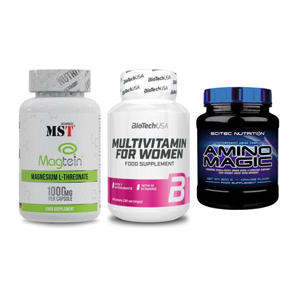 Ausdauer-Set: MST Magnesium + BioTech Multivit + Scitec Amino – alle enthaltenen Artikel