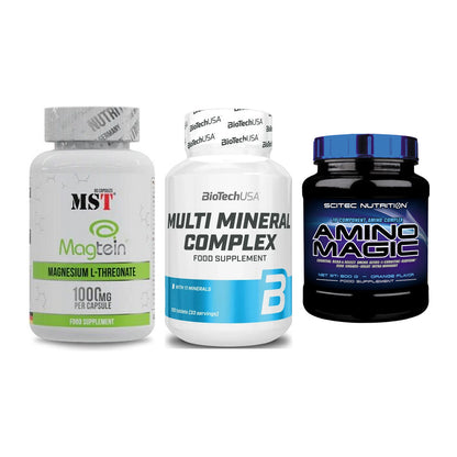 Ausdauer-Set: MST Magnesium + BioTech Multi + Scitec Amino – alle enthaltenen Artikel