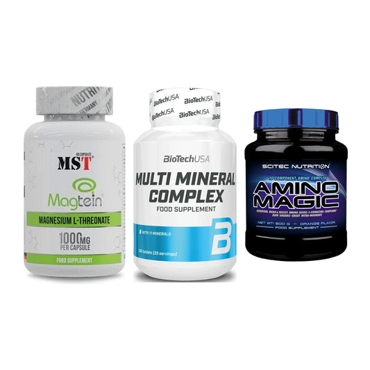 Ausdauer-Set: MST Magnesium + BioTech Multi + Scitec Amino – alle enthaltenen Artikel
