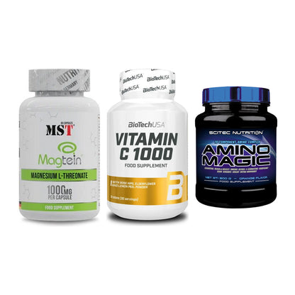 Ausdauer-Set: MST Magnesium + BioTech Vitamin + Scitec Amino – alle enthaltenen Artikel