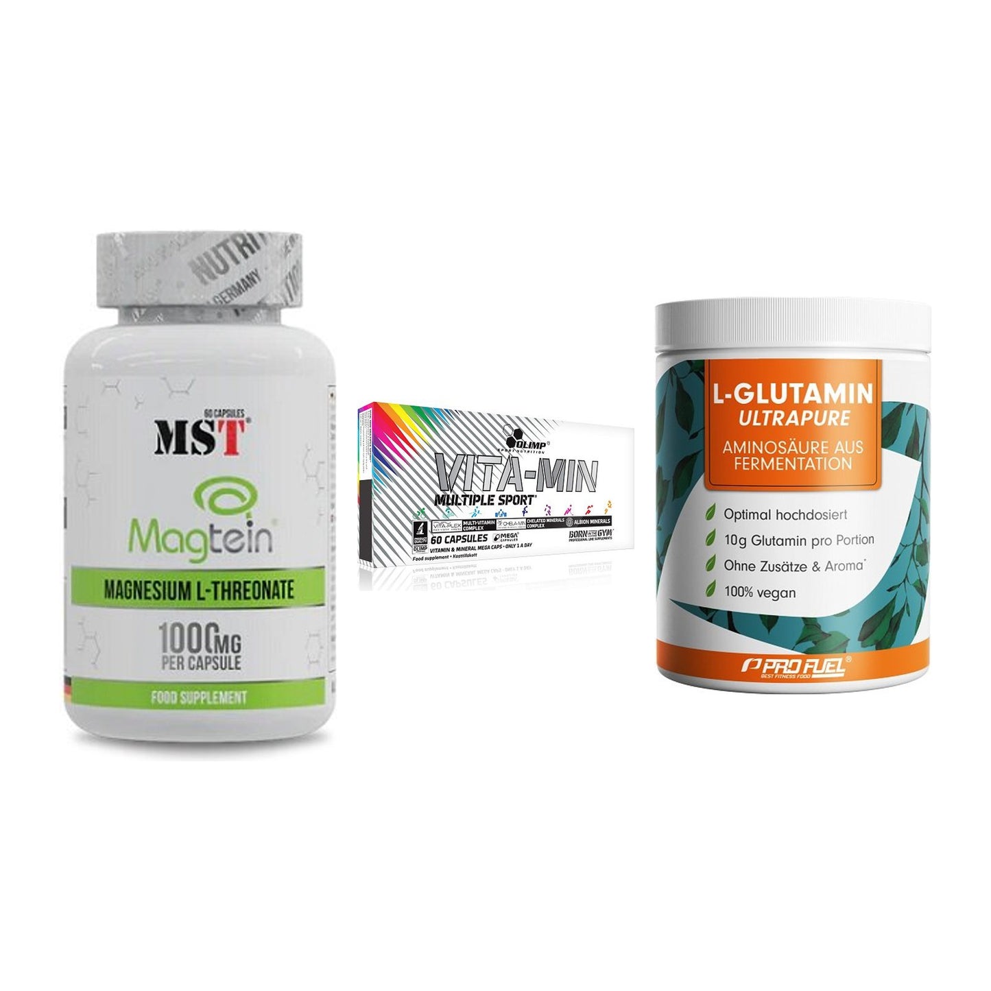 Ausdauer-Set: MST Magnesium + Olimp Vita-Min + ProFuel Glutamin – alle enthaltenen Artikel