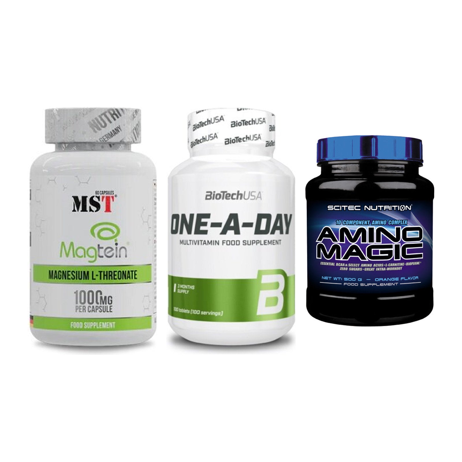 Ausdauer-Set: MST Magnesium + BioTech One A + Scitec Amino – alle enthaltenen Artikel