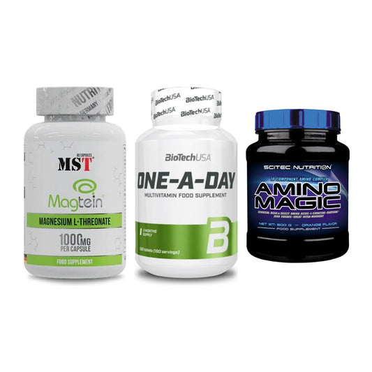 Ausdauer-Set: MST Magnesium + BioTech One A + Scitec Amino – alle enthaltenen Artikel