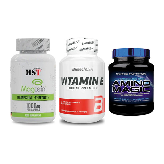 Ausdauer-Set: MST Magnesium + BioTech Vitamin + Scitec Amino – alle enthaltenen Artikel