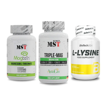 Ausdauer-Set: MST Magnesium + MST Tripple Mag + BioTech L-Lysine – alle enthaltenen Artikel