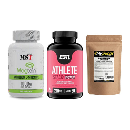 Ausdauer-Set: MST Magnesium + ESN Athlete + MySupps Glutamin – alle enthaltenen Artikel