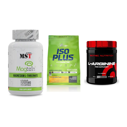 Ausdauer-Set: MST Magnesium + Olimp Iso Plus + Scitec Arginin – alle enthaltenen Artikel